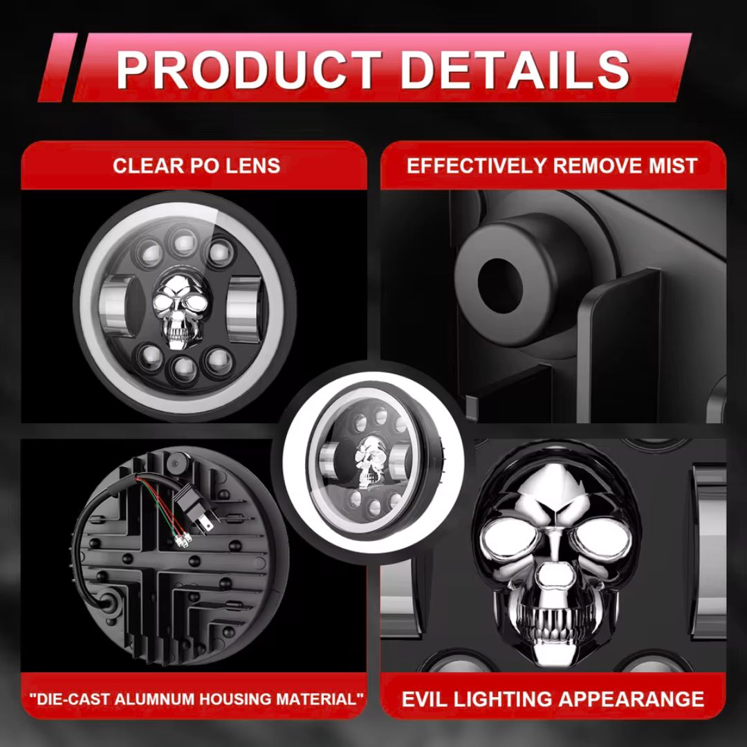 RGB Skull Headlight - VIP Price